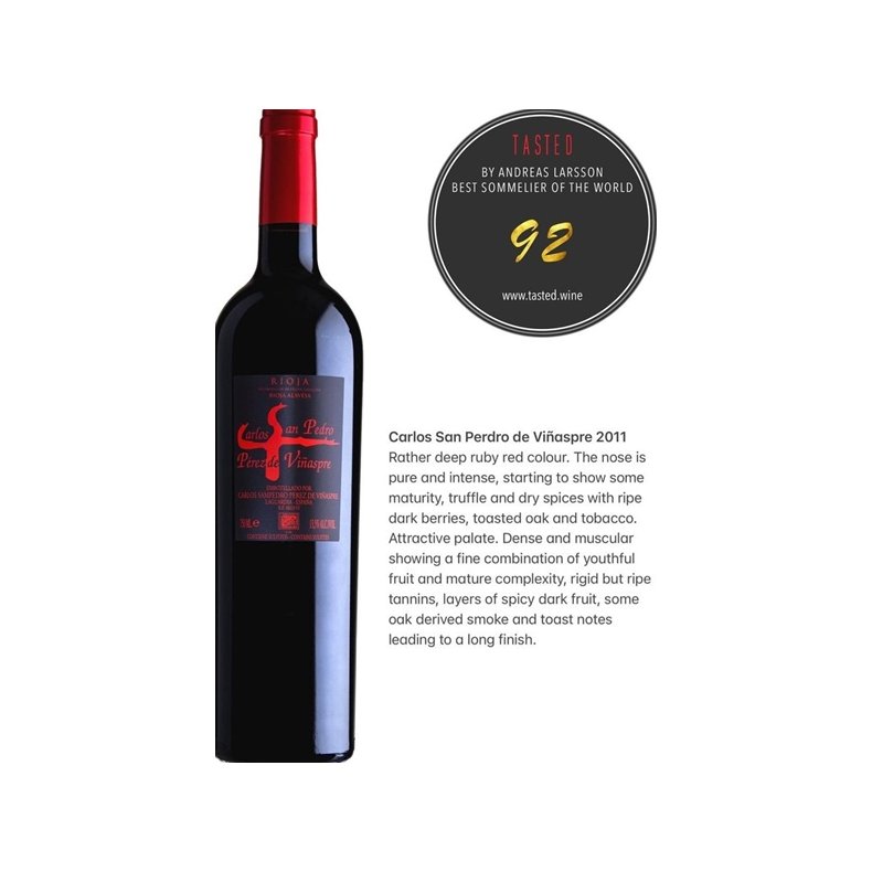 Carlos San Pedro,  Colleccion Familiare 2014 Kun lavet 1500 fl. Exceptionel vin